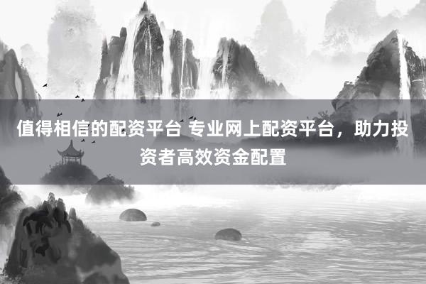 值得相信的配资平台 专业网上配资平台，助力投资者高效资金配置